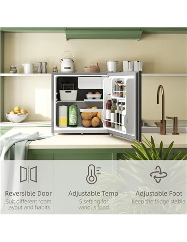 HOMCOM 46 Litre Lockable Countertop Fridge - Grey