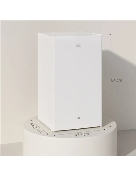 HOMCOM 91L Freestanding Under-Counter Fridge with Lock - White
