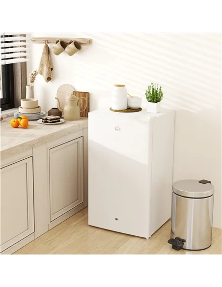 HOMCOM 91L Freestanding Under-Counter Fridge with Lock - White