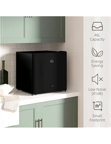 HOMCOM 46 Litre Lockable Countertop Fridge - Black