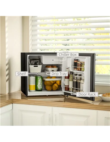 HOMCOM 46 Litre Lockable Countertop Fridge - Black