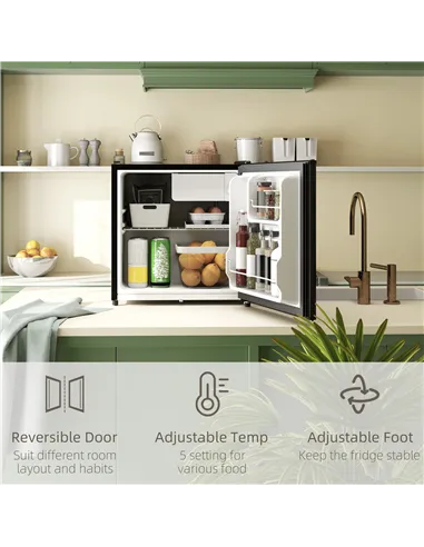 HOMCOM 46 Litre Lockable Countertop Fridge - Black