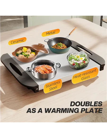 HOMCOM 4.5L Stainless Steel Electric Buffet Server, with 3x Trays and Lids