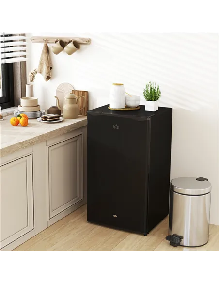 HOMCOM 91L Freestanding Under-Counter Fridge with Lock - Black