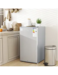 HOMCOM 91L Freestanding Under-Counter Fridge with Lock - Grey 2