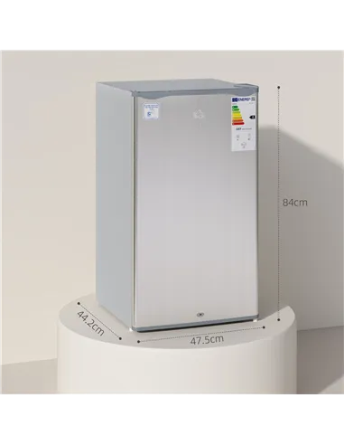 HOMCOM 91L Freestanding Under-Counter Fridge with Lock - Grey