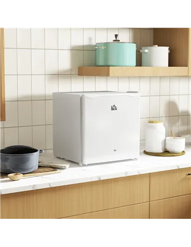 HOMCOM 46 Litre Lockable Countertop Fridge - Cream White