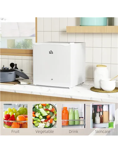 HOMCOM 46 Litre Lockable Countertop Fridge - Cream White