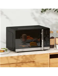 HOMCOM 23L 800W Microwave Oven, Digital Solo Microwave with 10 Power Levels, Automatic Defrost, 8 Auto Cook Menus, 60 Minutes Ti 2