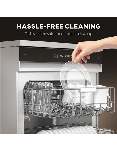 HOMCOM 23L 800W Microwave Oven, Digital Solo Microwave with 10 Power Levels, Automatic Defrost, 8 Auto Cook Menus, 60 Minutes Ti