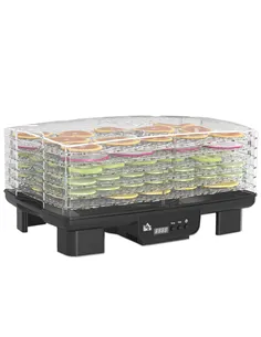 HOMCOM 40-70℃ Six-Tray Food Dehydrator - Black