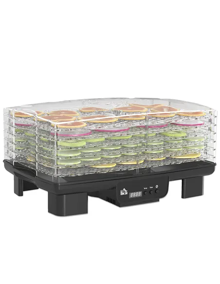 HOMCOM 40-70℃ Six-Tray Food Dehydrator - Black