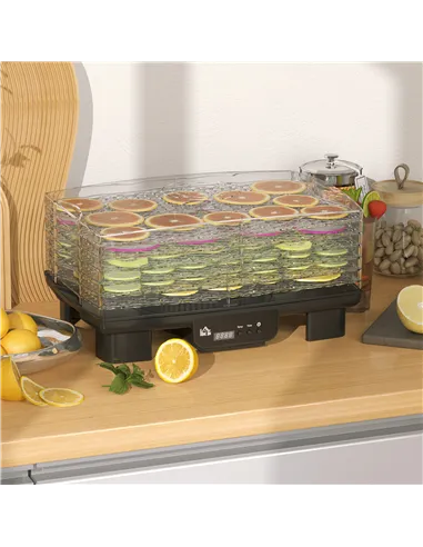 HOMCOM 40-70℃ Six-Tray Food Dehydrator - Black
