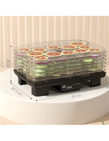 HOMCOM 40-70℃ Six-Tray Food Dehydrator - Black