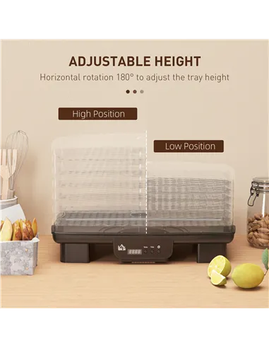 HOMCOM 40-70℃ Six-Tray Food Dehydrator - Black