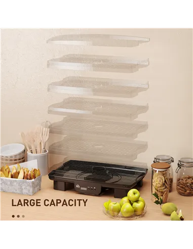 HOMCOM 40-70℃ Six-Tray Food Dehydrator - Black