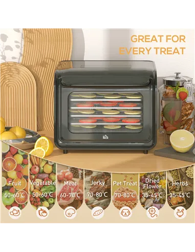 HOMCOM 35-70°C Six-Tray Food Dehydrator - Black