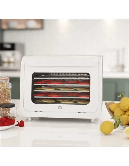HOMCOM 35-70°C Six-Tray Food Dehydrator - White