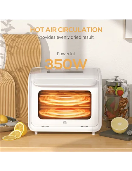HOMCOM 35-70°C Six-Tray Food Dehydrator - White
