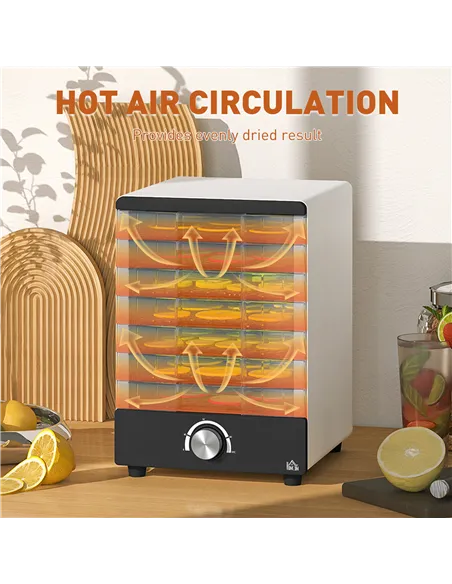HOMCOM Seven Tray, 40-70°C Food Dehydrator - White