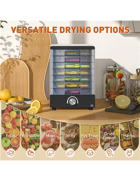 HOMCOM Seven Tray, 40-70°C Food Dehydrator - White