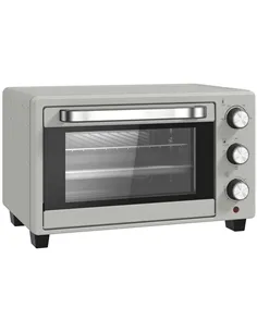 HOMCOM 21L Mini Countertop Oven, 100°C-230°C Adjustable Temp - Silver Tone