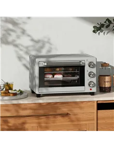 HOMCOM 21L Mini Countertop Oven, 100°C-230°C Adjustable Temp - Silver Tone 2