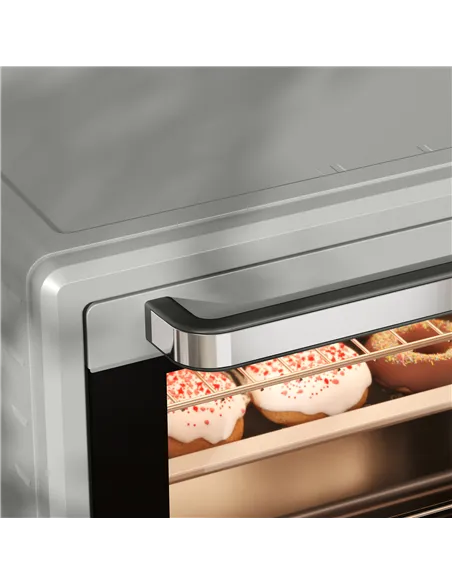 HOMCOM 21L Mini Countertop Oven, 100°C-230°C Adjustable Temp - Silver Tone