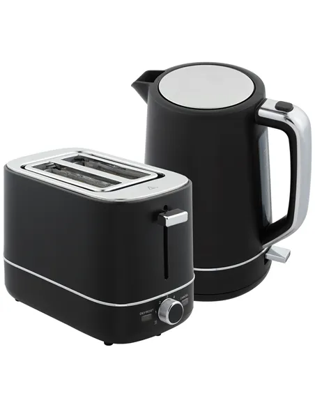 HOMCOM Kettle and Toaster Set, 1.7L 3000W Fast Boil Kettle & 2 Slice Toaster Kitchen Set with 6 Level Browning Controls, Defrost