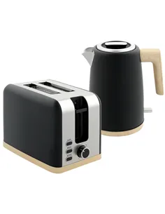 HOMCOM Kettle and Toaster Set, 1.7L 3000W Fast Boil Kettle & 2 Slice Toaster Kitchen Set with 7 Level Browning Controls, Defrost