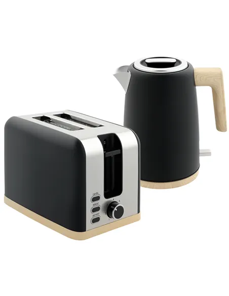 HOMCOM Kettle and Toaster Set, 1.7L 3000W Fast Boil Kettle & 2 Slice Toaster Kitchen Set with 7 Level Browning Controls, Defrost