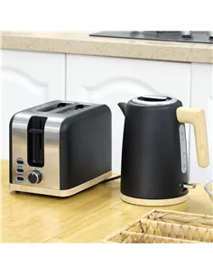 HOMCOM Kettle and Toaster Set, 1.7L 3000W Fast Boil Kettle & 2 Slice Toaster Kitchen Set with 7 Level Browning Controls, Defrost 2