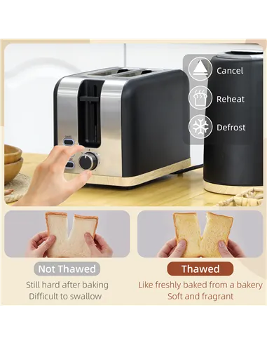 HOMCOM Kettle and Toaster Set, 1.7L 3000W Fast Boil Kettle & 2 Slice Toaster Kitchen Set with 7 Level Browning Controls, Defrost