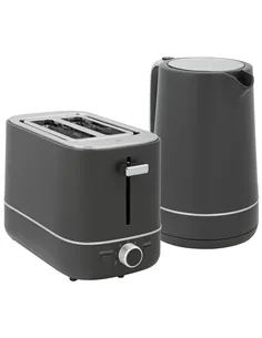 HOMCOM Kettle and Toaster Set, 1.7L 3000W Fast Boil Kettle & 2 Slice Toaster Kitchen Set with 6 Level Browning Controls, Defrost