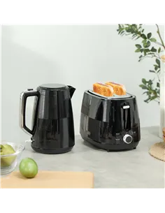 HOMCOM Kettle and Toaster Set, 1.7L 3000W Fast Boil Kettle & 2 Slice Toaster Kitchen Set with 7 Level Browning Controls, Defrost 2