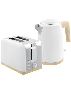 HOMCOM Kettle and Toaster Set, 1.7L 3000W Fast Boil Kettle & 2 Slice Toaster Kitchen Set with 7 Level Browning Controls, Defrost