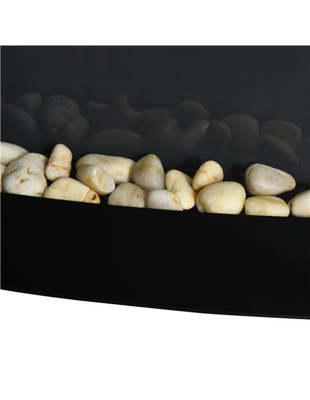 HOMCOM Led Wall Mounted Fireplace Curved Glass Electric Fire Place Fire Place 7 Colour Side Lights Slimline, 1000/2000W, 89.2cm 
