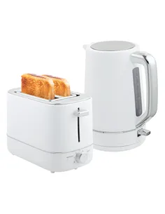 HOMCOM Kettle and Toaster Set, 1.7L 3000W Fast Boil Kettle & 2 Slice Toaster Kitchen Set with 6 Level Browning Controls, Defrost