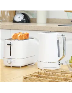 HOMCOM Kettle and Toaster Set, 1.7L 3000W Fast Boil Kettle & 2 Slice Toaster Kitchen Set with 6 Level Browning Controls, Defrost 2