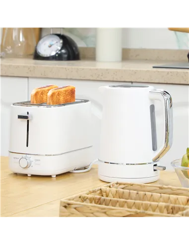 HOMCOM Kettle and Toaster Set, 1.7L 3000W Fast Boil Kettle & 2 Slice Toaster Kitchen Set with 6 Level Browning Controls, Defrost
