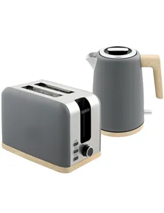 HOMCOM Kettle and Toaster Set, 1.7L 3000W Fast Boil Kettle & 2 Slice Toaster Kitchen Set with 7 Level Browning Controls, Defrost