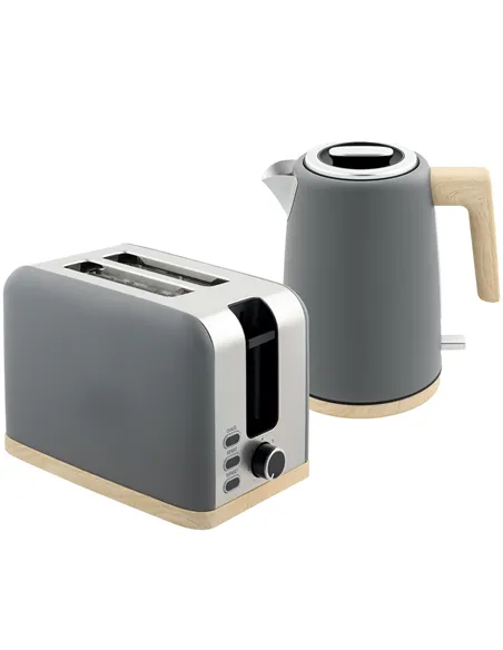 HOMCOM Kettle and Toaster Set, 1.7L 3000W Fast Boil Kettle & 2 Slice Toaster Kitchen Set with 7 Level Browning Controls, Defrost