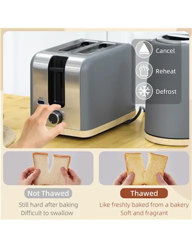 HOMCOM Kettle and Toaster Set, 1.7L 3000W Fast Boil Kettle & 2 Slice Toaster Kitchen Set with 7 Level Browning Controls, Defrost