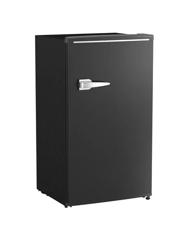 HOMCOM Under Counter Fridge, 85L Small Retro Refrigerator with Chiller Box, Adjustable Thermostat, Glass Shelves, Black