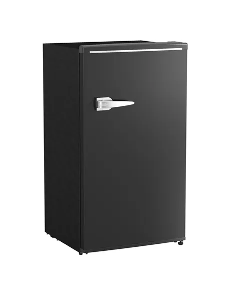 HOMCOM Under Counter Fridge, 85L Small Retro Refrigerator with Chiller Box, Adjustable Thermostat, Glass Shelves, Black