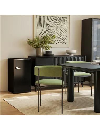 HOMCOM Under Counter Fridge, 85L Small Retro Refrigerator with Chiller Box, Adjustable Thermostat, Glass Shelves, Black