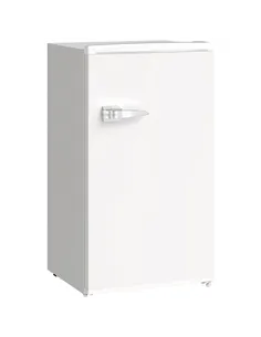 HOMCOM Under Counter Fridge, 85L Small Retro Refrigerator with Chiller Box, Adjustable Thermostat, Glass Shelves, White