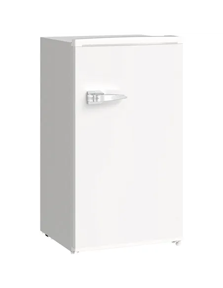 HOMCOM Under Counter Fridge, 85L Small Retro Refrigerator with Chiller Box, Adjustable Thermostat, Glass Shelves, White