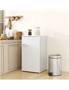 HOMCOM Under Counter Fridge, 85L Small Retro Refrigerator with Chiller Box, Adjustable Thermostat, Glass Shelves, White 2