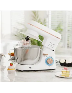 HOMCOM 1300W Kitchen Stand Mixer, with Accessories - White 2
